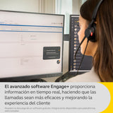 Jabra Engage 50 II Auriculares Estéreo con cable, 3 micrófonos, cancelación de ruido, ultraligeros, cable USB-C, Para plataformas de comunicaciones unificadas como Zoom y Unify, Negro