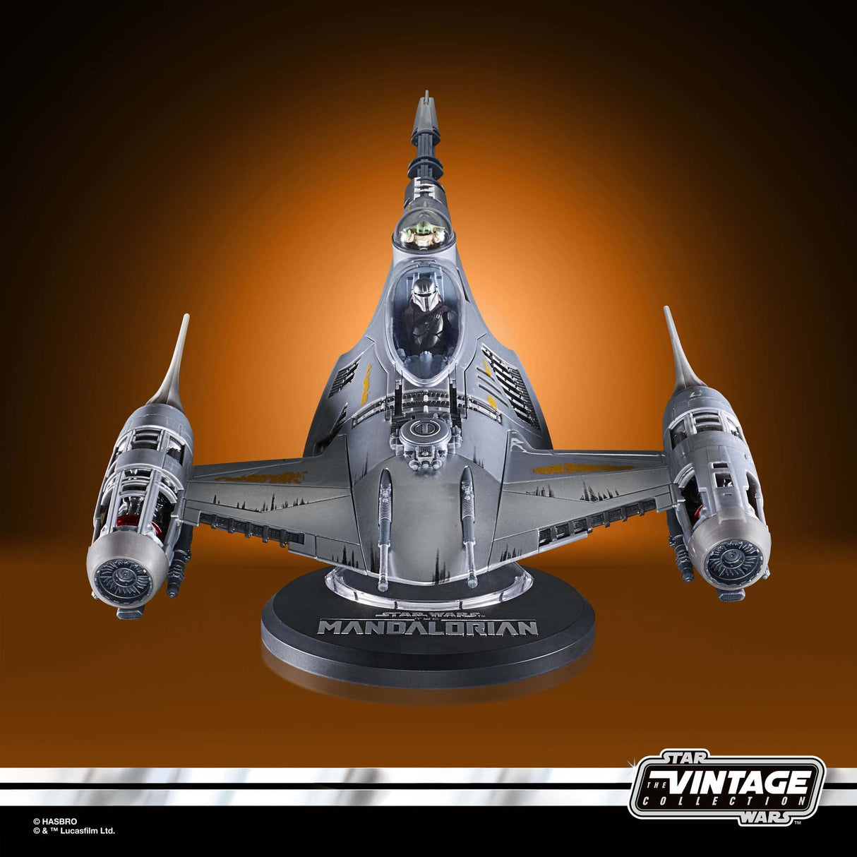 Star Wars La colección Vintage - Caza Estelar N-1 de El Mandaloriano - Serie The Mandalorian - Figura y vehículo a Escala de 9,5 cm
