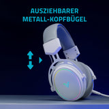 Rapoo Auriculares inalámbricos VH800 para Videojuegos, micrófono Flexible con Silencio, Almohadillas de Piel sintética, batería de 46 h, Auriculares Bluetooth y PC de 2,4 GHz, Mac, Xbox One, PS4,