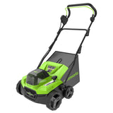 Greenworks Cortacésped de Batería Escarificador Rastrillo a Motor sin Escobillas 3100 RPM, Ancho 38cm, 5 Profundidades, Caja Recolección 45 L SIN Batería 40V y Cargador, Garantía 3 Años GD40SC38II