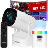 OVERMAX MULTIPIC EZ Mini Proyector 4K FullHD con Batería Integrada, Corrección Keystone, Imagen hasta 200", Wi-Fi Bluetooth 5.3, 2000 Lúmenes, Proyector de Estrellas, Mando a Distancia, Android 9.0