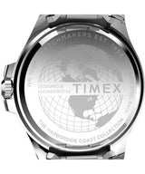 Timex Trend - Reloj de 43 mm para hombre, de acero inoxidable, correa de acero inoxidable, esfera verde, caja en tono plateado TW2V65300