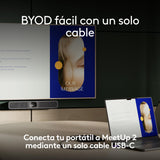 Logitech cable USB activo | Conexión BYOD con un solo cable a MeetUp 2 | Accesorio de videoconferencia para salas pequeñas - Grafito