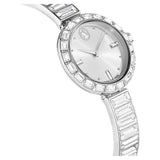 Swarovski Reloj Matrix Bangle, Fabricado en Suiza, Pulsera de Cristal, Blanco, Acero Inoxidable
