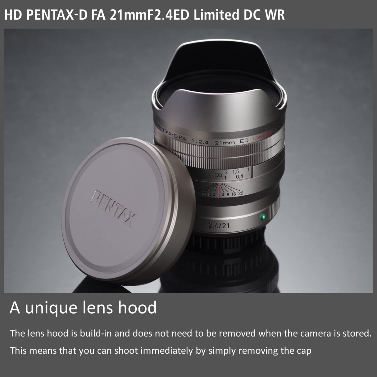 HD PENTAX-D FA 21mmF2.4ED Limited DC WR Negro Lente Prima Ultra Gran Angular [para Usar con Lente réflex Digital de Marco Completo, Barril de Lente de Aluminio mecanizado]
