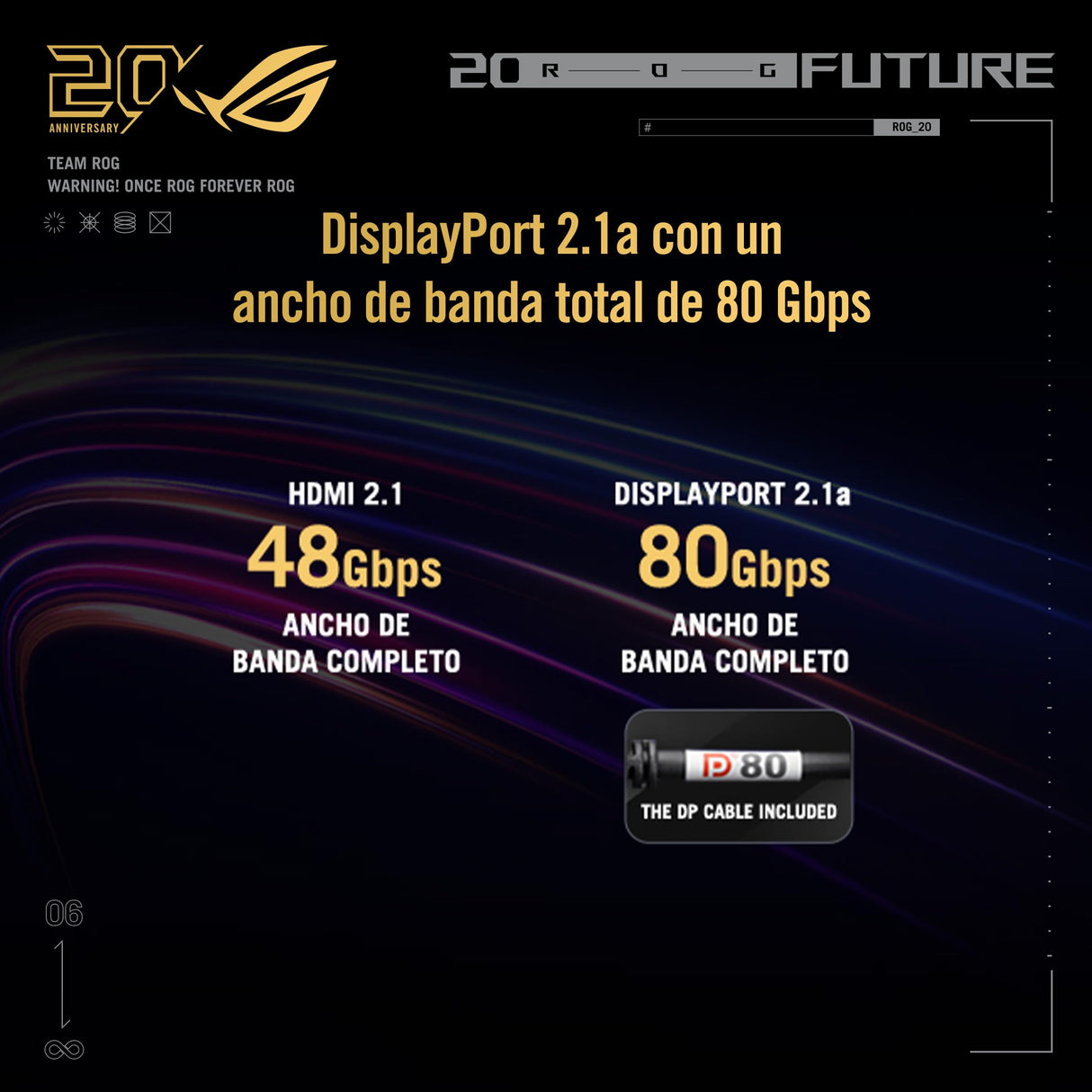 ASUS ROG Swift OLED PG27AQWP-G Edition 20 - Monitor Gaming de 26,5", TrueBlack Glossy Tandem WOLED, Dual Mode, 0,02 ms, G-Sync, OLED Care Pro, Neo Proximity Sensor, DisplayPort 2.1a, HDMI 2.1