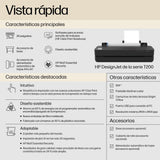 HP DesignJet T230 de 61 cm (5HB07D), Impresora de Gran Formato, Plotter, Estándar A4-A1, 68 Impresiones A1/h, Wi-Fi, Ethernet, USB, 2400x1200 dpi, Metal Reciclado, Garantía de 1 Año, HP Click, Negro