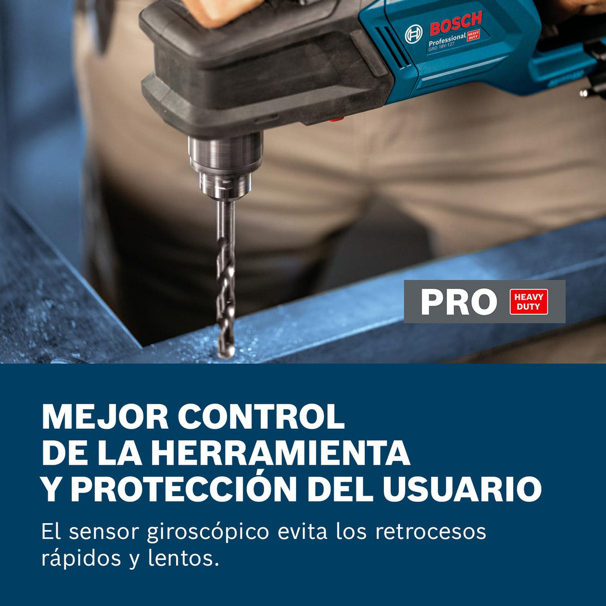 Taladro de ángulo recto a batería GRD 18V-127 con Bosch Professional 18V System (par suave de 65 Nm, motor Brushless sin escobillas, 2 velocidades: desbaste rápido 1800 rpm, lento 550 rpm)