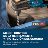 Taladro de ángulo recto a batería GRD 18V-127 con Bosch Professional 18V System (par suave de 65 Nm, motor Brushless sin escobillas, 2 velocidades: desbaste rápido 1800 rpm, lento 550 rpm)