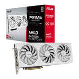 ASUS Prime Radeon RX 9070 XT 16GB GDDR6 White OC Edition - Tarjeta gráfica (PCIe 5.0, HDMI/DP 2.1, diseño de 2,5 Ranuras, Ventiladores Axial-Tech, rodamientos de Bolas Dobles, Dual BIOS, GPU Guard)