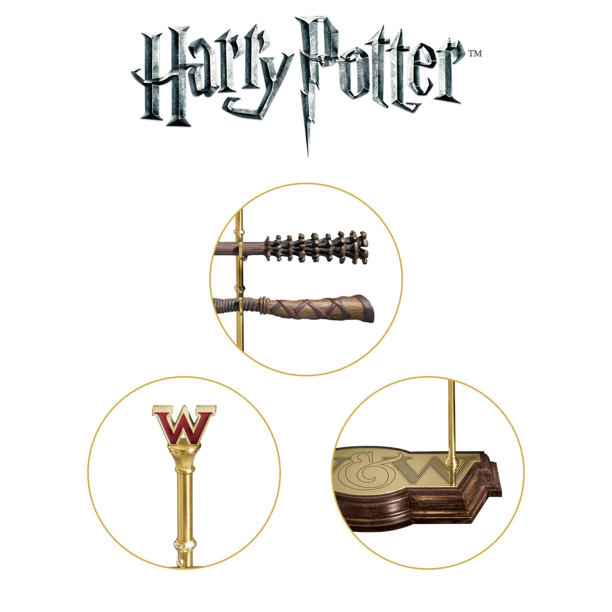 The Noble Collection Colección de varitas Weasley de Harry Potter con Soporte de exhibición, varitas de Resina de Fred & George Weasley de 17 Pulgadas - Juego de película con Licencia Oficial