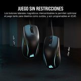 Corsair M75 Ratón para Juegos FPS Ligero RGB con Cable – 26.000 PPP – Botones Laterales Intercambiables – PC – Negro