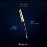 Bolígrafo Waterman Expert | Colección Opera | Negro y dorado | Estuche de regalo