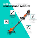 BLACK+DECKER Recortadora de césped inalámbrica 36V con batería y Cargador rápido - Ancho de Corte 33cm, Motor sin escobillas, alimentación automática de Hilo, Velocidad Variable - BCSTA536L1-QW