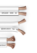 Oehlbach Speaker Wire SP-40 - Cable de Altavoz estéreo HI-FI con OFC (Cobre Libre de oxígeno, 2 x 4,0 mm², Cable para Altavoz, 10 m), Color Blanco