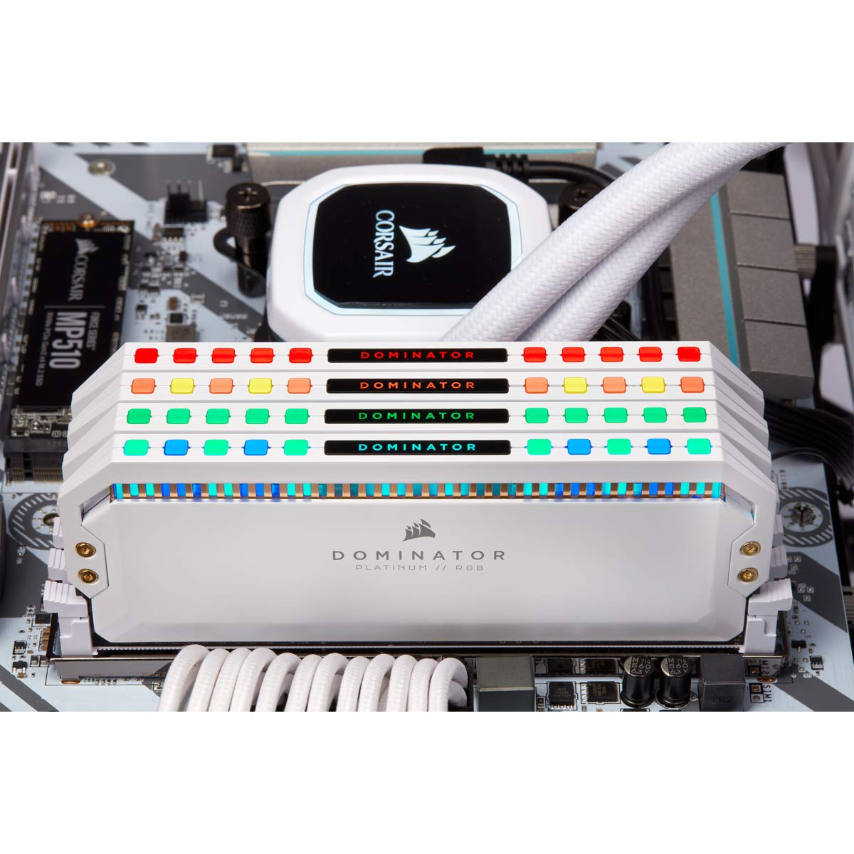 Corsair Dominator Platinum RGB 32 GB DDR4 3200MHz C16, AMD Optimizado LED RGB Memoria de Sobremesa Rendimiento de Alta, Respuesta Ajustados, 12 Direccionables CAPELLIX Leds RGB, 4 x 8 GB, Blanco