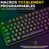 The G-Lab Keyz Platinium TKL - Teclado mecánico Rojo Outemu Low Profile AZERTY - Teclado Gamer TKL Ultra Fin, RGB & Teclas 100% Personalizable, Anti-Ghosting Total - PC/PS4/PS5/Xbox - New