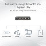NETGEAR Switch de 8 Puertos y 10 GB GS108X | Switch Ethernet multigigabit - 1 Puerto SFP+ 10G - Montaje en sobremesa o en Bastidor, y protección de por Vida