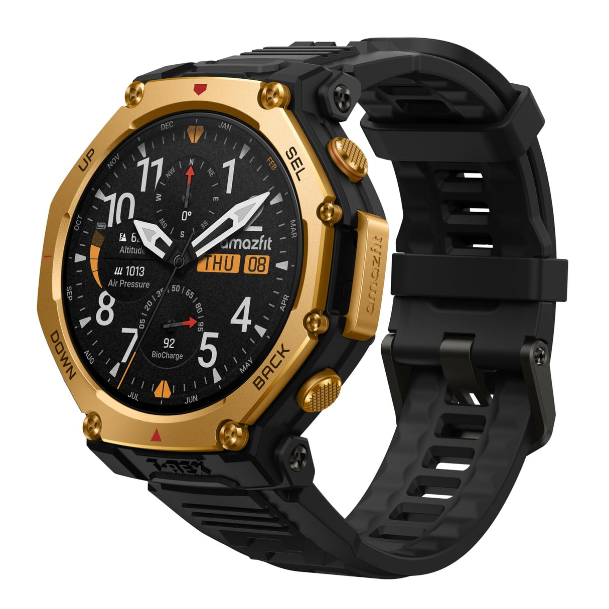 Amazfit T-Rex 3 Pro Reloj Inteligente Outdoor 48 mm, Pantalla AMOLED de Zafiro, Bisel de Titanio, GPS de Banda Dual, Mapas Sin Conexión, Linterna Incorporada, 25 Días de Batería, para Android iPhone