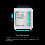 GAMDIAS RGB Dual-Chamber Tempered Glass Gaming PC Case, 2-Way Standing w/Vertical & Horizontal Orientaton & One-Touch Open Computer Case Support 420mm AIO & Huge Cable Management
