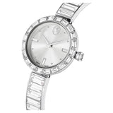 Swarovski Reloj Matrix Bangle, Fabricado en Suiza, Pulsera de Cristal, Blanco, Acero Inoxidable