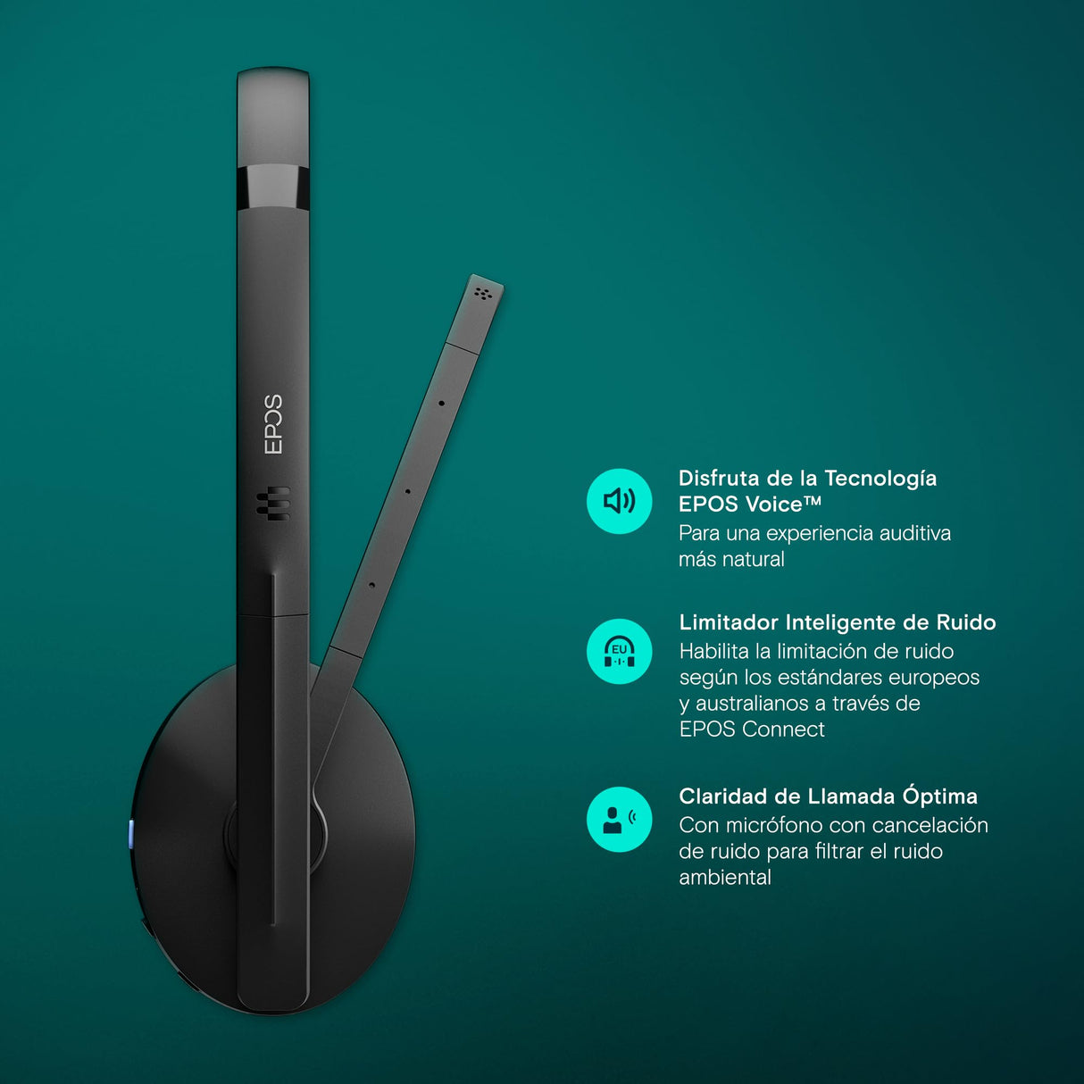 EPOS I SENNHEISER Adapt 231 - Adapt 200 Series - Auricular - On-Ear - Bluetooth - Inalámbrico - Adaptador USB-C a través de Bluetooth - Negro - Certificado para Microsoft Teams, Optimizado para UC