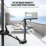 NEEWER 21" Brazo Mágico Montaje Cámara con Super Clamp,Soporte Escritorio Superior con 360° Cabezal Bola Dual,Adaptador Perno 1/4" 3/8" 5/8" para PA073 PA074 Phone Cage Rig DSLR Cámara Monitor, UA018