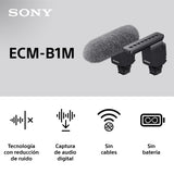 Sony ECM-B1M Micrófono Direccional, Compacto, Inalámbrico, sin Baterías, Negro