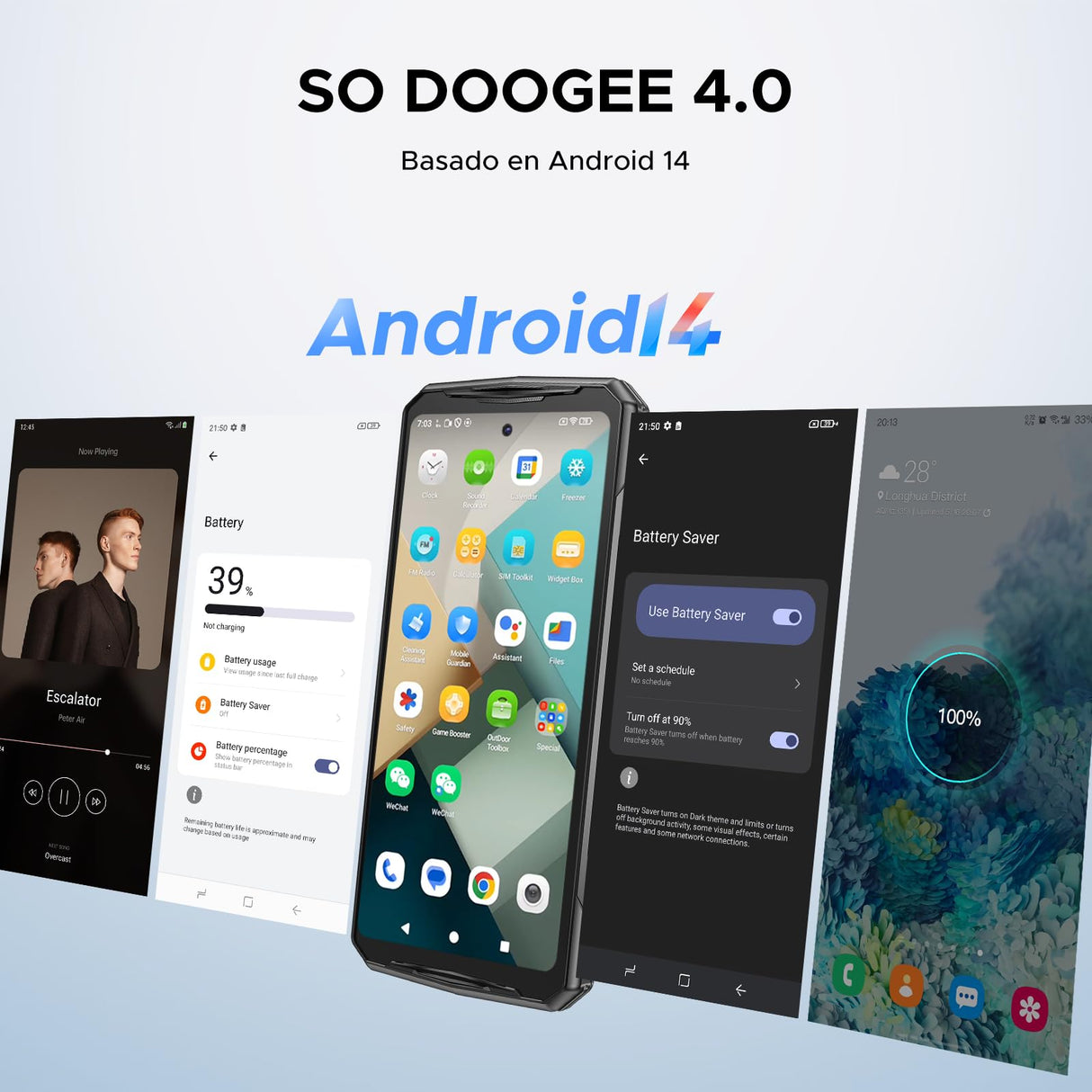 DOOGEE V40 Movil Irrompible 5G Android 14, 32GB+512GB MTK7300 4nm Octa Core, 6.78" FHD+ IPS 120Hz Movil Resistente, Cámara AI 108MP, 8680mAh, IP68/ NFC/Face ID/Huella/5G Dual SIM Rugged Smartphone