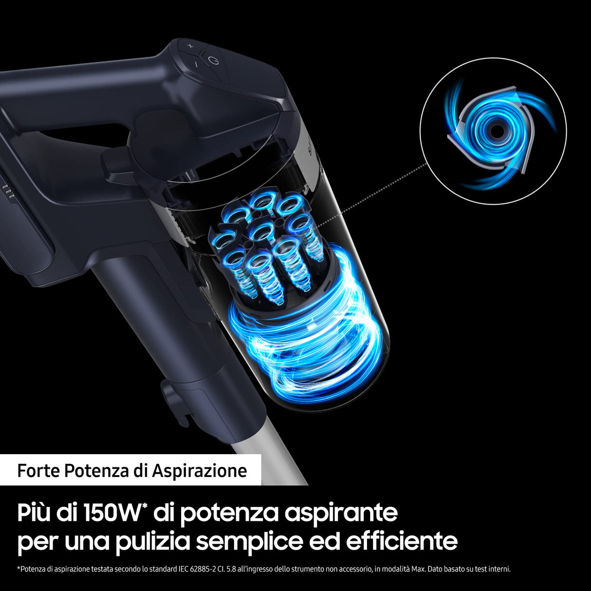 SAMSUNG Aspiradora inalámbrica Jet™ 60 Turbo VS15A6031R1/ET, sin Bolsa, Potencia 150 W, hasta 40 min de autonomía, Menta