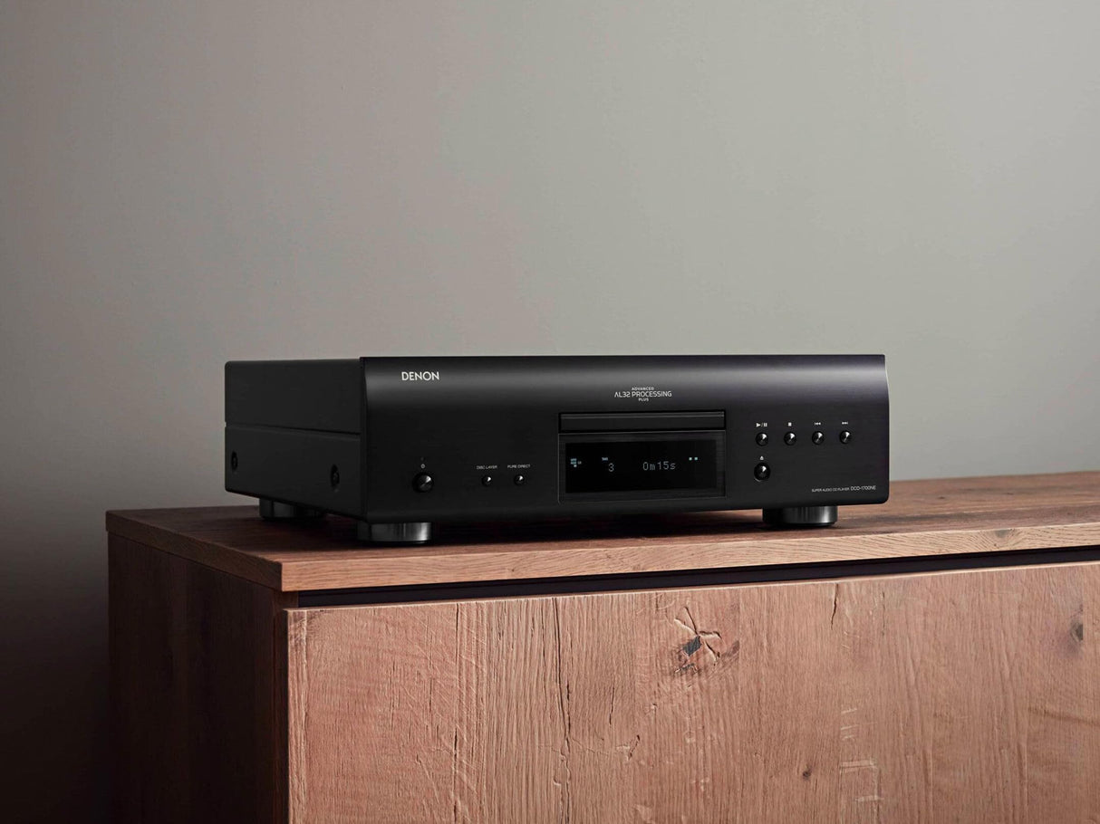 Denon DCD-1700NE - Reproductor de CD/SACD, convertidor D/A de ultra precisión de 192 kHz/32 bits, diseño resistente a las vibraciones, soporta archivos DSD, FLAC y WAV, modo directo puro, 2 salidas de