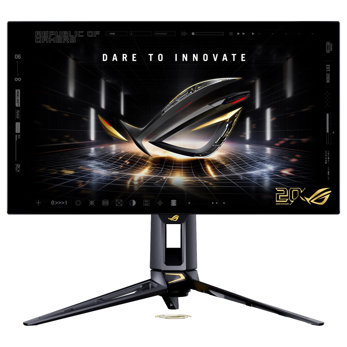 ASUS ROG Swift OLED PG27AQWP-G Edition 20 - Monitor Gaming de 26,5", TrueBlack Glossy Tandem WOLED, Dual Mode, 0,02 ms, G-Sync, OLED Care Pro, Neo Proximity Sensor, DisplayPort 2.1a, HDMI 2.1