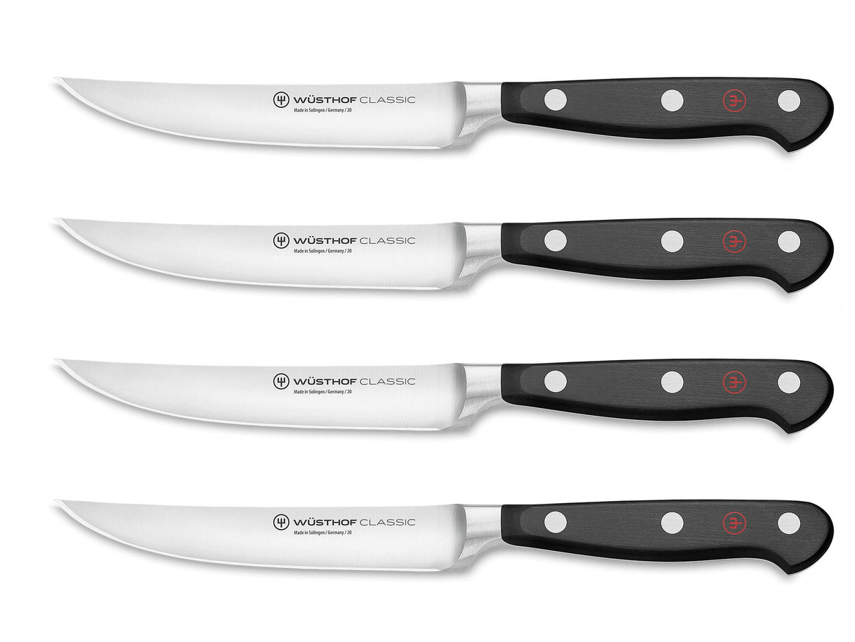 WÜSTHOF Classic juego de cuchillos bistec con 4 cuchillos 12 cm, negro