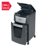 Rexel 2020300XEU - Destructora Automática Optimum AutoFeed 300X, Corte en Partículas P-4, Hasta 300 Hojas, Papelera 60L, Destruye Tarjetas de Crédito, Grapas y Clips, Negro