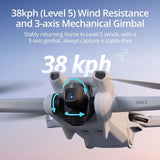 DJI Pack Mini 3 Vuela Más (RC) – Dron Mini con cámara ligero y plegable con vídeo 4K HDR, 38 min de tiempo de vuelo, Grabación vertical y funciones inteligentes, Color Gris