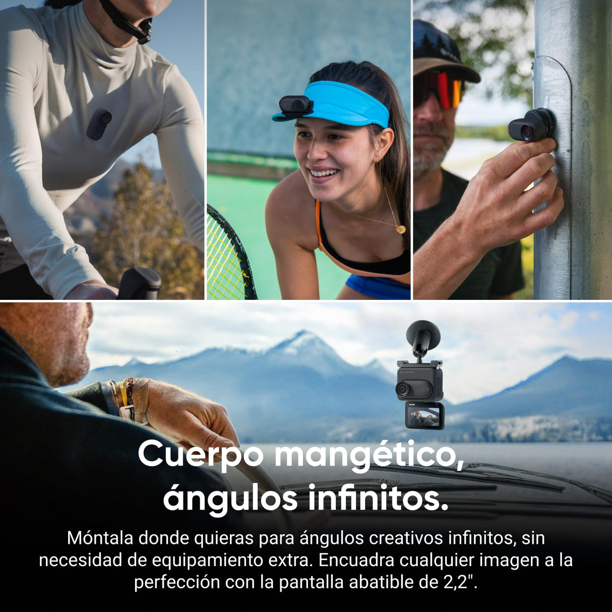 Insta360 GO 3S Kit de Viaje - Cámara Vlogging 4K, POV Manos Libres, Móntala Donde Quieras, Estabilización, 140 Min de batería, Impermeable 10 M, Edición IA, Apple Find My, Vlog, Viajes, Negro