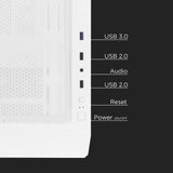 Noua Fobia L111 Blanco Micro ATX para PC Gaming Mini Tower 0.60MM SPCC Ventilador LED ARGB Direccionable Frontal Malla y Panel Lateral de Vidrio Templado Cierre Magnético