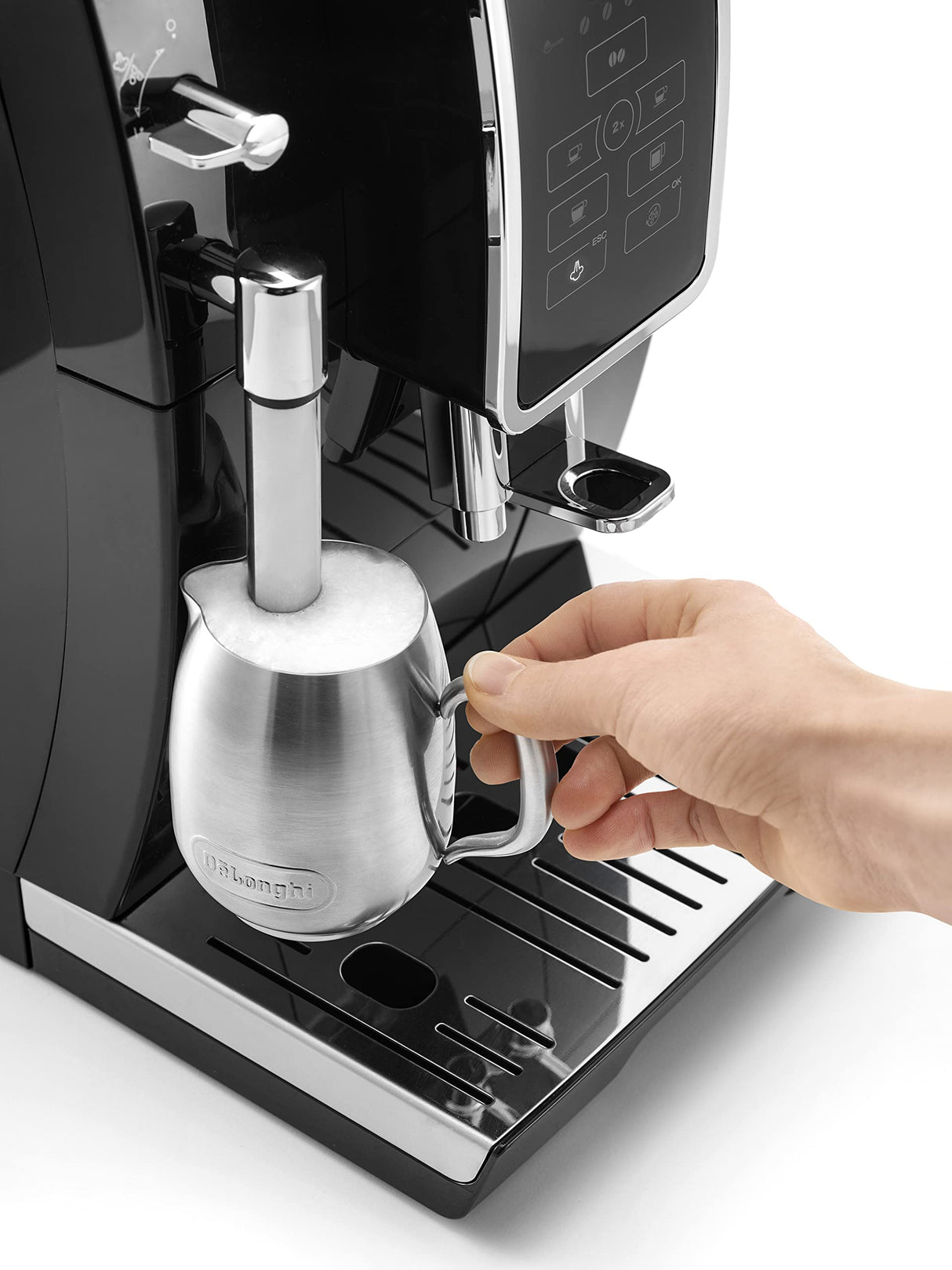 De'Longhi ECAM350.15.B Basic Cafetera superautomática, 1450 W, 2 Cups, Acier inoxydable, Negro