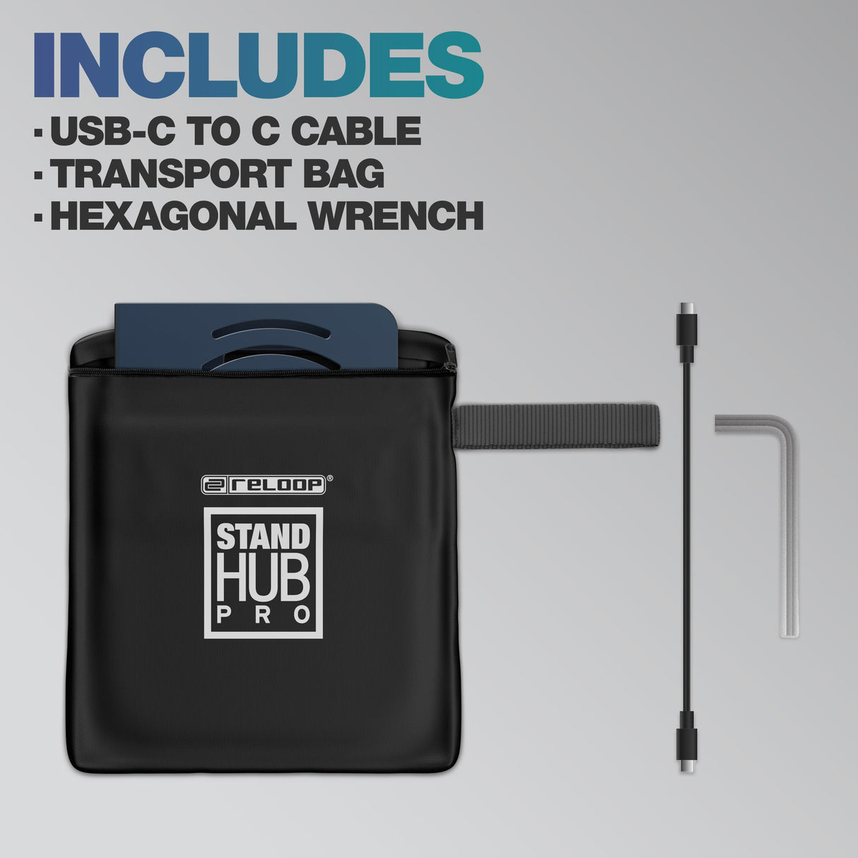Reloop Stand Hub Pro - Soporte Multimedia 10 en 1 USB-C con Entrega de energía