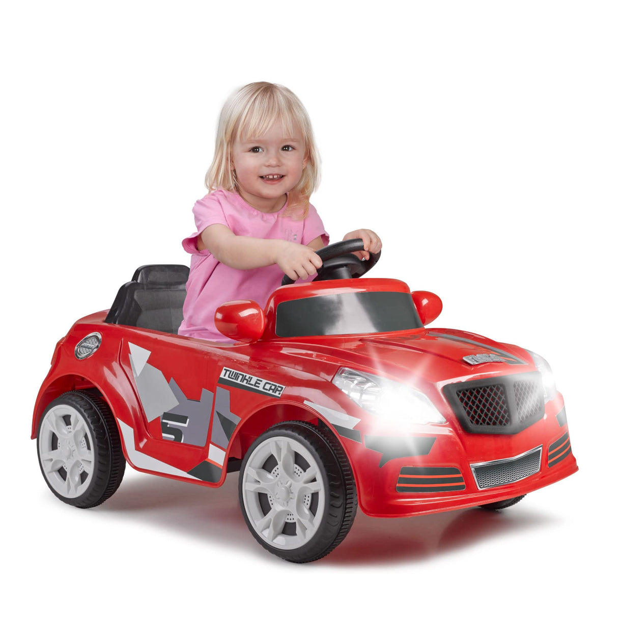 FEBER - Twinkle Car R/C, Coche Eléctrico con Radio Control, Batería de 12V, Mando Incluido con Distancia Máxima de 10 m, Autonomía de 45 min, Peso Máximo 25 kg, Edad de 3 a 6 años, Famosa (800012263)