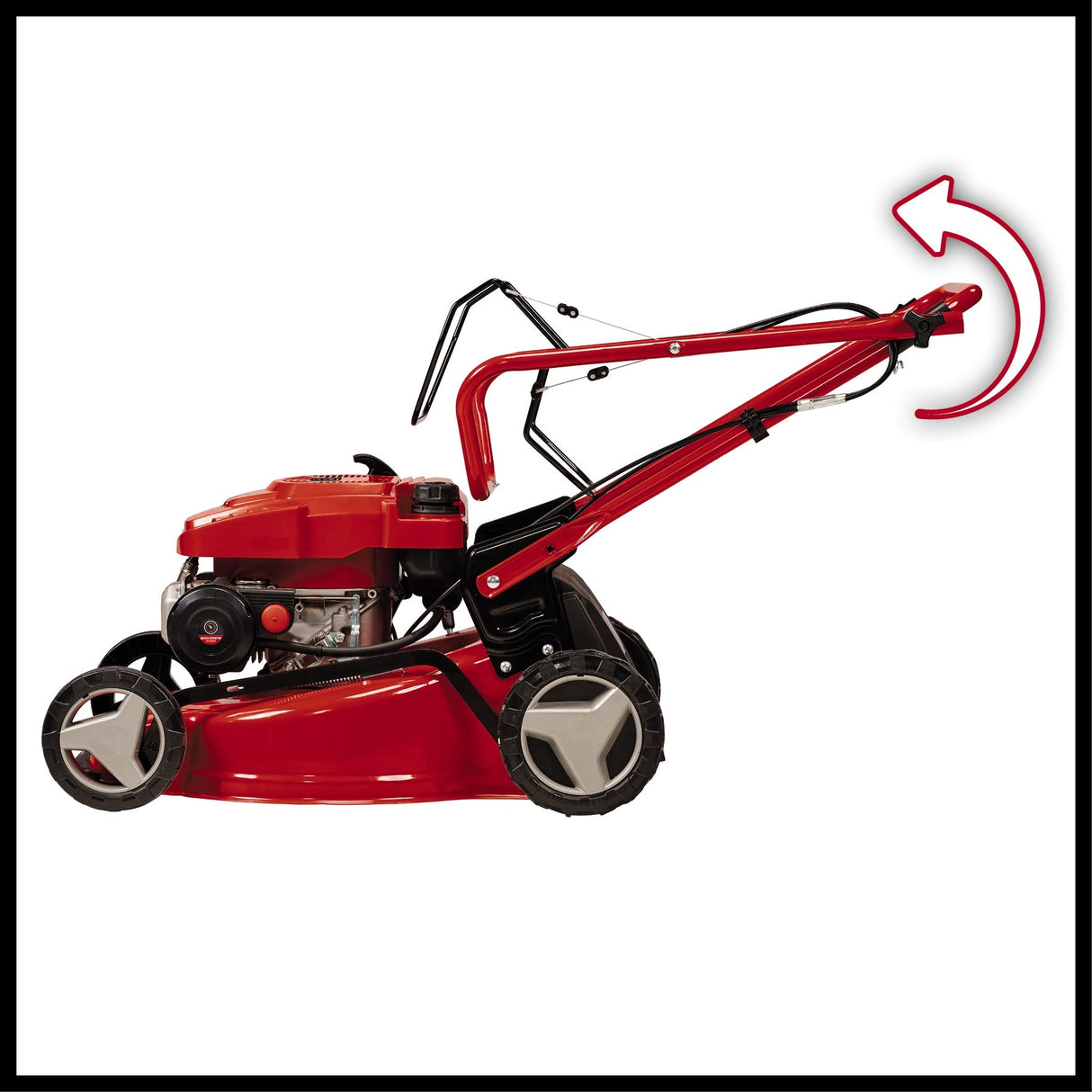 Einhell Cortacésped de Gasolina GC-PM 46/5 S (2 kW, hasta 1400 m², 1 Cilindro, Motor de 4 Tiempos, tracción Trasera, Ajuste de Altura de Corte Central de 9 Niveles 25 a 60 mm)