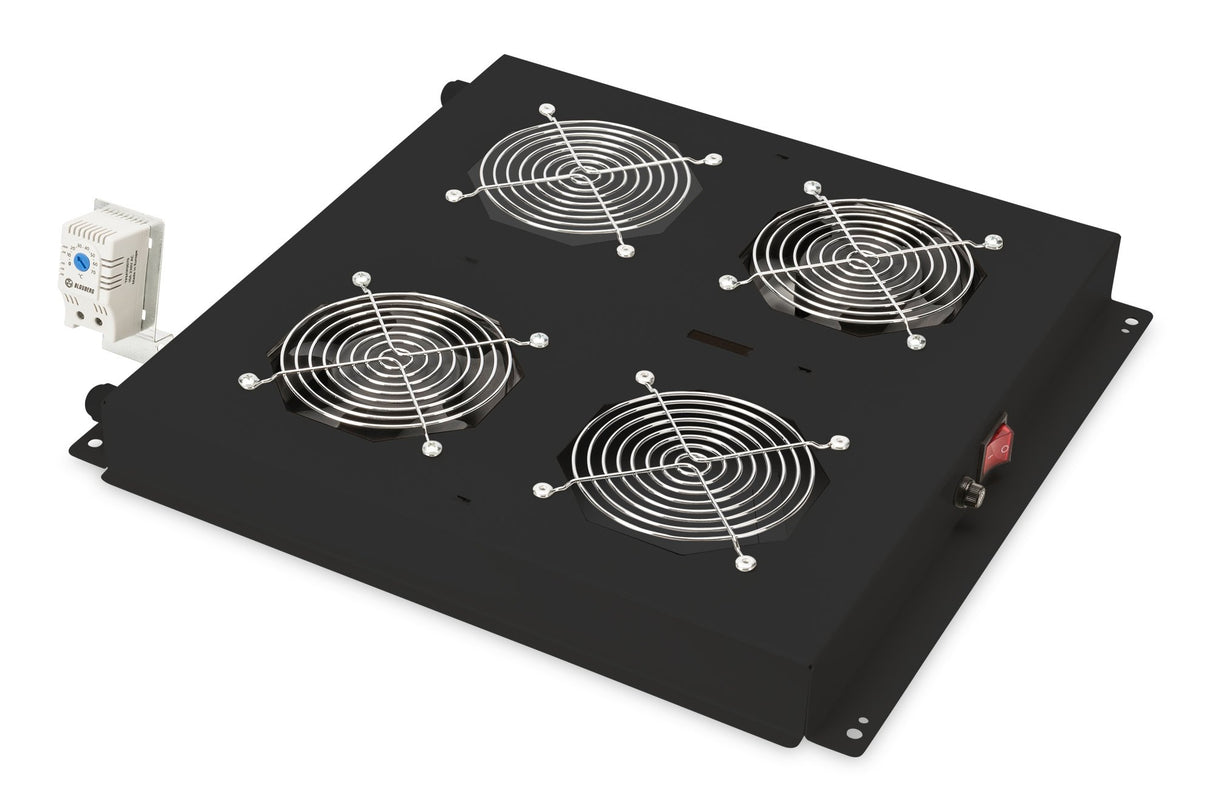 Digitus DN-19 FAN-2-B-N Panel del ventilador - Accesorio de rack (Panel del ventilador, Negro, 2 Ventilador(es), 4,6 m³/h, 1,8 m, IP20)