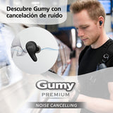 JVC Gumy Premium Auriculares Bluetooth True Wireless con Cancelación de Ruido, Bluetooth 5.4, Modo Ambiente, Baja Latencia, 26h batería, Estuche Translúcido USB-C, Negro Oliva - HA-A23T-B