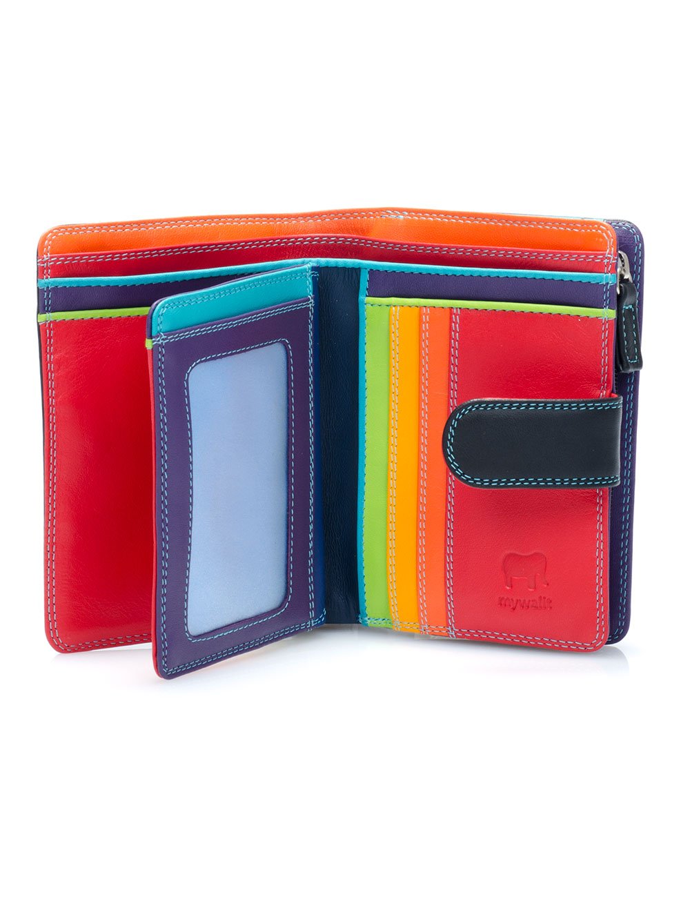 mywalit billetereo Monedero de Piel para Mujer Medium Wallet/Zip Purse- 390-4- Black Pace