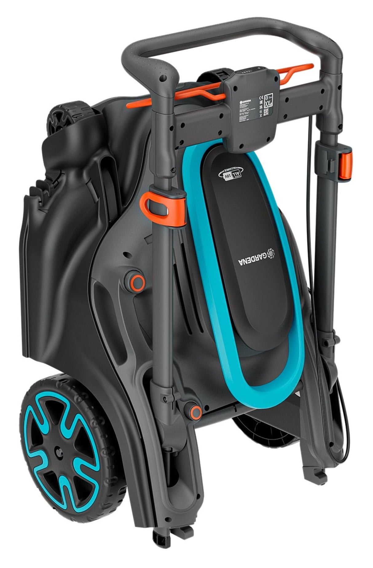 GARDENA Cortacésped de Alto Rendimiento PowerMax Duo 46/36V de Doble Cuchilla con batería P4A