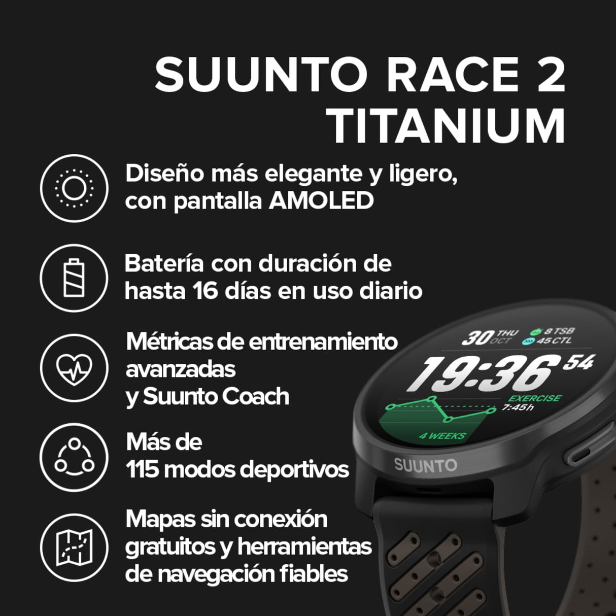 SUUNTO Race 2 Titanium Black