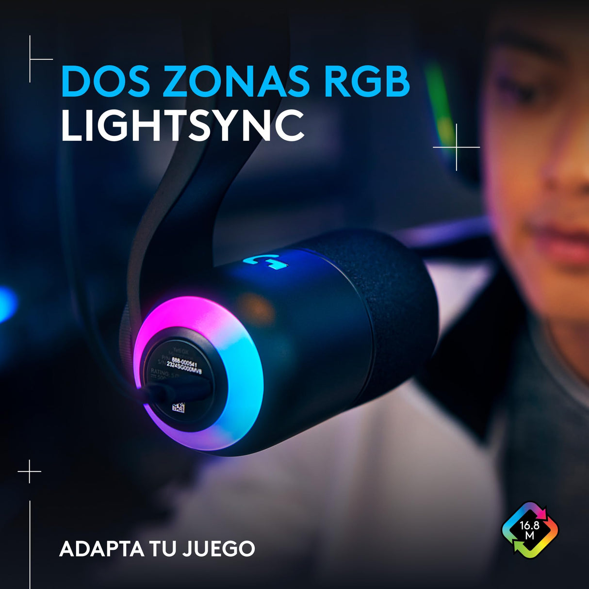 Logitech G Yeti GX, micrófono dinámico RGB con LIGHTSYNC para gaming, micrófono USB para streaming, supercardioide, Plug and Play USB para PC/Mac - Negro