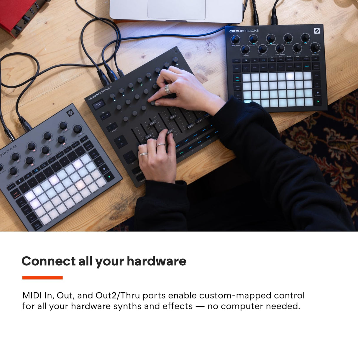 Novation Launch Control XL 3: alimentación USB, superficie MIDI y Mixer para DAW e integración de hardware con 8 faders, 24 codificadores continuos, E/S MIDI 5 pines y paquete de software musical