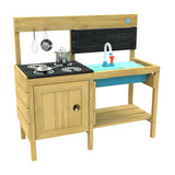 TP Toys, Splash and Play Happy Chef - Cocina de Barro de Madera al Aire Libre para niños, Juego de Barro y sensorial, Juguetes de jardín y al Aire Libre, para Mayores de 3 años, 94 x 36 x 84 cm