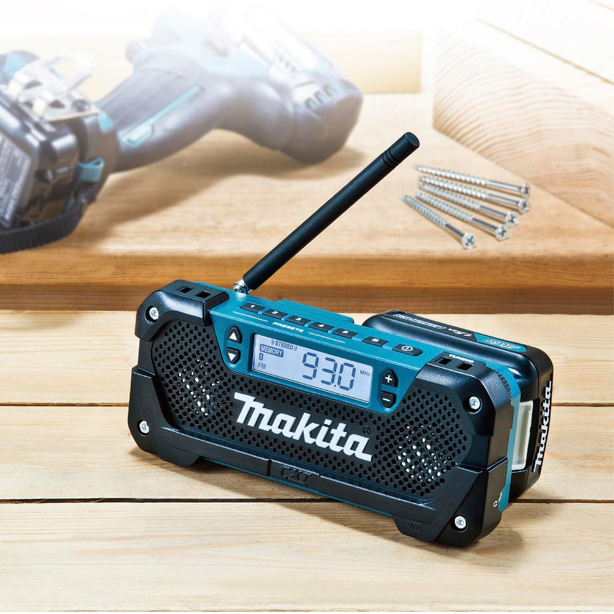 Makita MR052 Radio de Trabajo 10.8V CXT, 50 W, 12 V, Azul